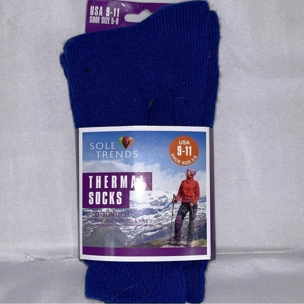 Sole Trends Socks Cotton Rich Thermal Crew Knit Hiking Athletic Socks